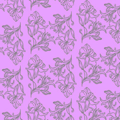 beautiful bright background with painted floral 