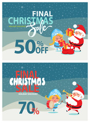 Final Christmas Sale Holiday Discount Posters Set