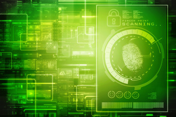 
Fingerprint Scanning Technology Concept 2d Illustration