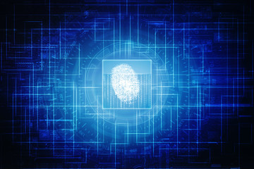 Obraz premium Fingerprint Scanning Technology Concept 2d Illustration