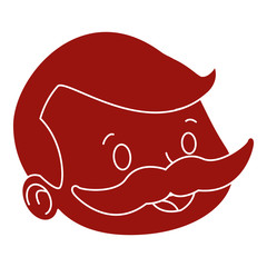 Grandparent face with mustache face cartoon icon vector illustration graphic design
