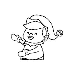 Cute elf christmas cartoon icon vector illustration graphic design