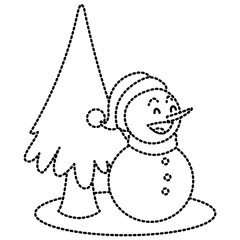 Snowman christmas cartoon icon vector illustration graphic design