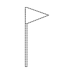 flag triangle icon image vector illustration design black dotted line