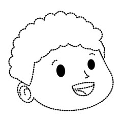 Cute boy face cartoon icon vector illustration graphic design