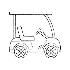 cart golf icon image vector illustration design  black sketch line