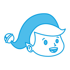 Cute elf face christmas cartoon icon vector illustration graphic design
