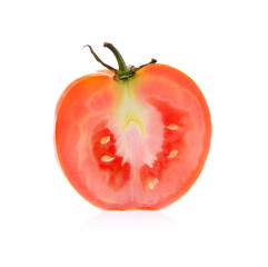 Tomato vegetable slice isolated on white background