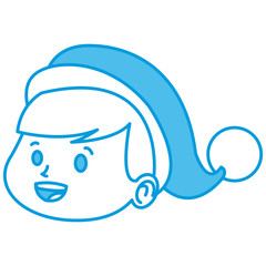 Obraz na płótnie Canvas Cute boy face christmas cartoon icon vector illustration graphic design