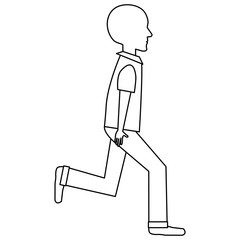 human profile running avatar vector illustration design