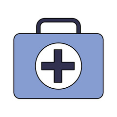 kit first aid medical emergency equipment vector illustration