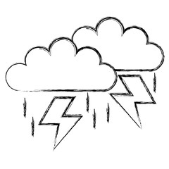 clouds storm electric icon vector illustration design