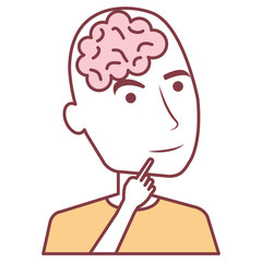 brain storming with human profile vector illustration design