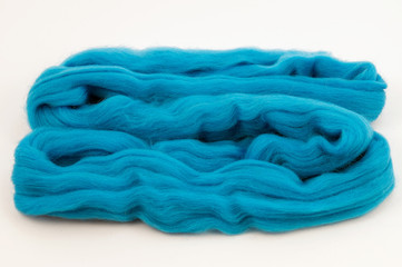 Гребенная лента шерстяных волокон для рукоделия, цвет – голубая бирюза - obrazy, fototapety, plakaty