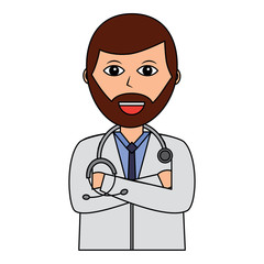 Fototapeta premium doctor physician medical staff portrait character vector illustration