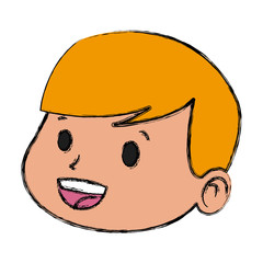 Cute boy face cartoon icon vector illustration graphic design