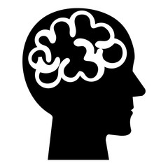 brain storming with human profile vector illustration design