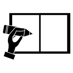 hand human writing icon vector illustration design