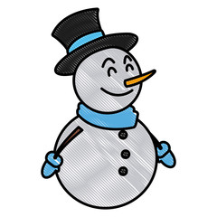Snowman christmas cartoon icon vector illustration graphic design
