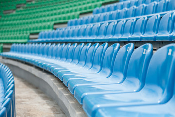 Empty rows with seats on a stadium