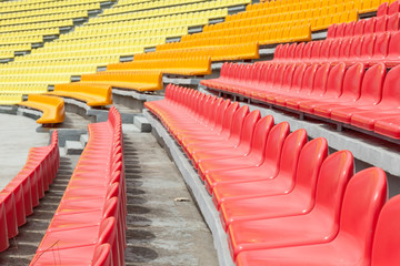 Empty rows with seats on a stadium