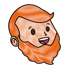 Grandparent face with mustache face cartoon icon vector illustration graphic design