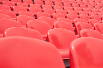 Obraz premium Empty rows with seats on a stadium