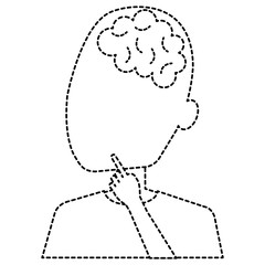Fototapeta premium brain storming with human profile vector illustration design