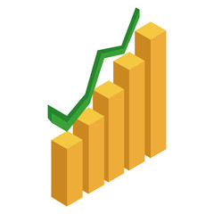 Statistics Bars growing icon vector illustration graphic design