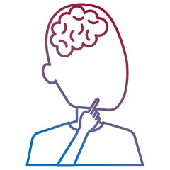 brain storming with human profile vector illustration design