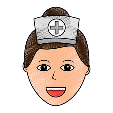 nurse woman healthcare icon image vector illustration design  sketch style