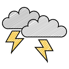 clouds storm electric icon vector illustration design
