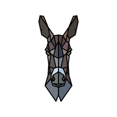 Portrait of an ass. Polygonal style. Vector illustration.