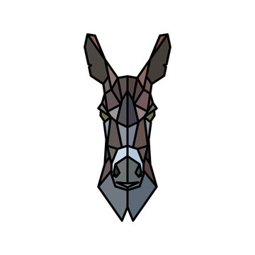 Portrait of an ass. Polygonal style. Vector illustration. © greens87