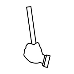 Hand with stick teaching icon vector illustration graphic design