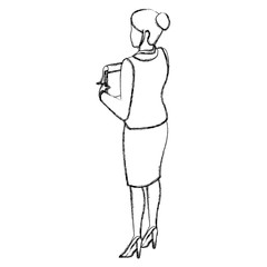 Business woman back view icon vector illustration graphic design