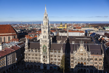 aerial of Munich in beautiful weather