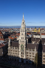 aerial of Munich in beautiful weather