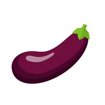 Aubergine Flat Design Icon