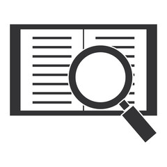 notebook with magnifying glass vector illustration design