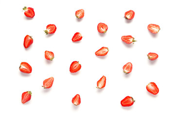 pattern of ripe juicy red strawberries