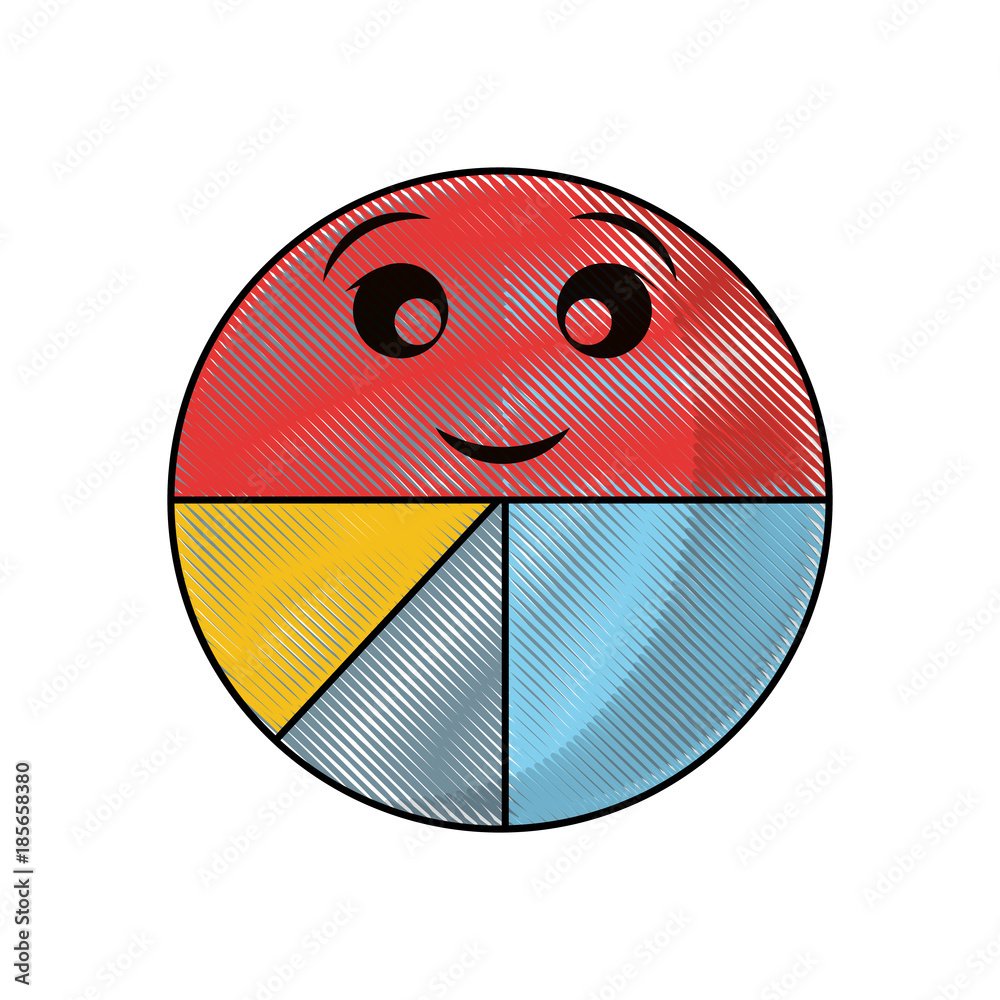 Wall mural kawaii pie chart vector illustration