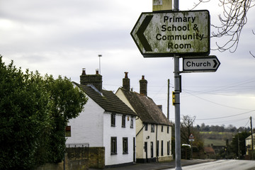 British High Street Of the Village of Great Paxton in Cambridgeshire, England