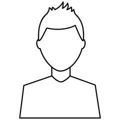 man avatar character male face portrait cartoon vector illustration outline image