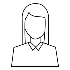 female avatar portrait character woman vector illustration outline image