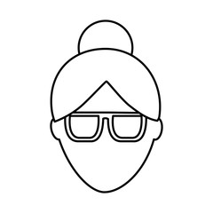 faceless woman profile avatar character vector illustration