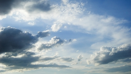 Blue sky background. Blue sky and white clouds. Cloudy