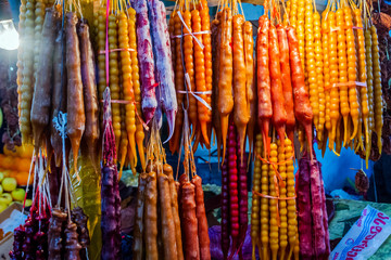 Churchkhela at bazar, Kutaisi, Georgia