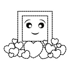 kawaii frame with hearts