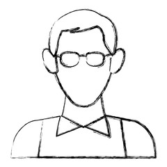 Man with glasses avatar icon vector illustration  graphic  design